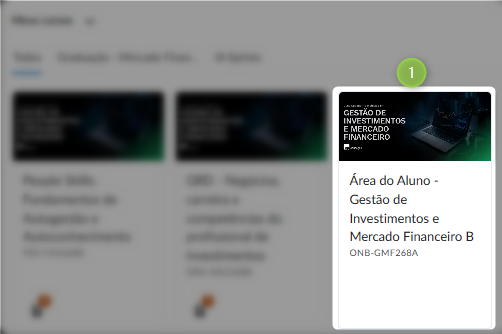 Card Área do Aluno - Gestão de Investimentos e Mercado Financeiro